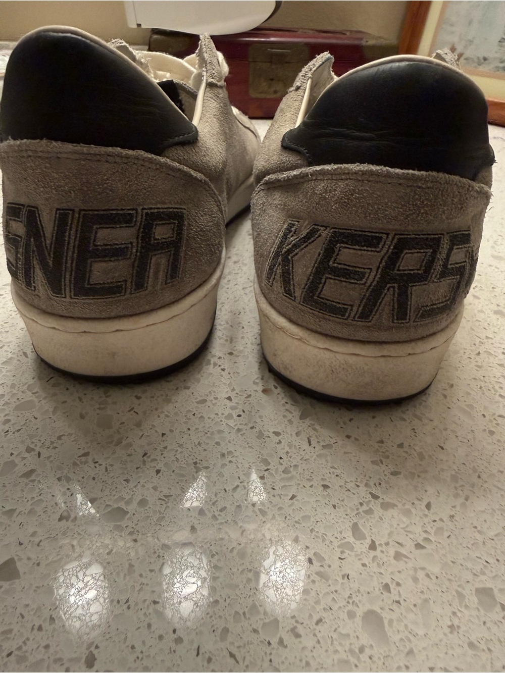 Golden Goose Ball Star Sneakers – Grey Suede / Neon Star - Picture 4 of 7